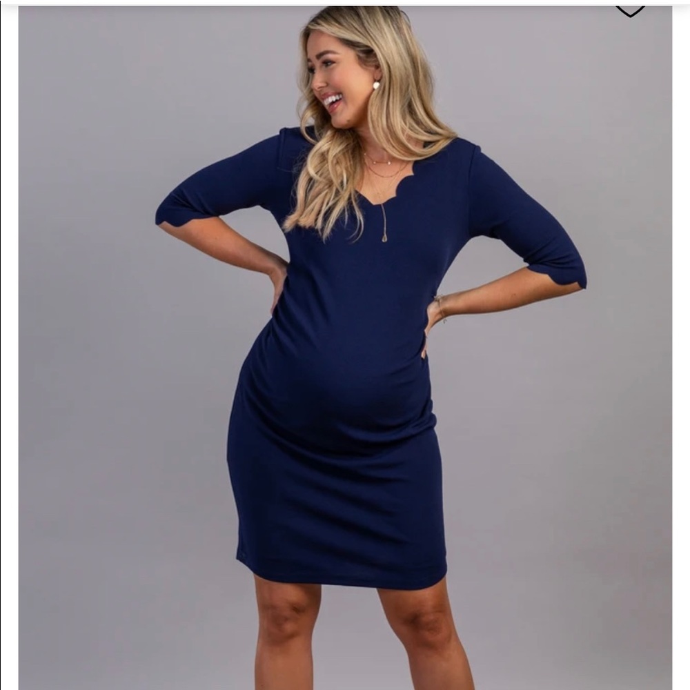 Scalloped Maternity Dress - BodyCon
